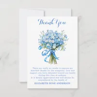 Forget Me Not Floral Memorial Sympathy Funeral Thank You Card