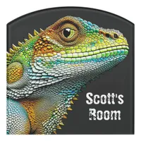 Realistic Lizard Iguana Personalized Door Sign