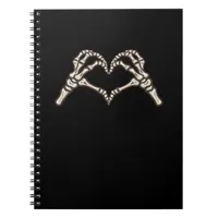 Skeleton Hand Hearts Design Notebook