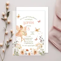 Enchanted Fairy Forest Watercolor Girl Birthday Vellum Invitations