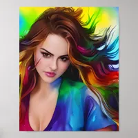 Beautiful Colorful Woman Poster