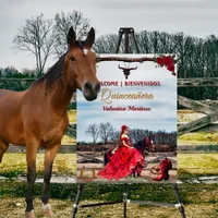 Bilingual Ranch Glam Quinceañera Welcome Display Foam Board