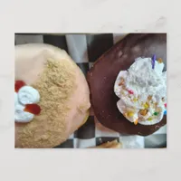 Two Yummy Donuts Ready to Enjoy Postcard