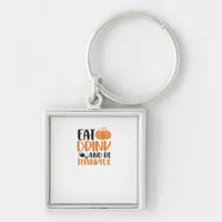 Eat Drink And Be Scary Minimal Clean Keychain