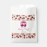 Watercolor Coquette Cherry 1st Birthday Favor Bag