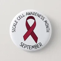 Sickle Cell Awareness Burgundy Ribbon Button