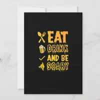 Eat Drink And Be Scary I Halloween Retro Classic Holiday Card