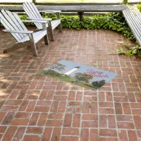 Guiding Lights: Long Beach Lighthouse Serenity Outdoor Rug