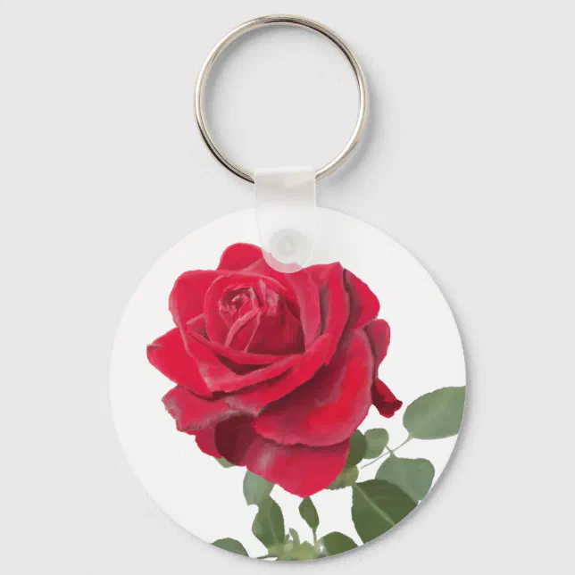  Red rose Painting Keychain