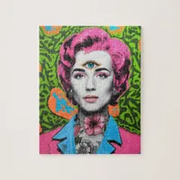 Lady with Pink Hair and a Third Eye Jigsaw Puzzle