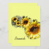 Row of Sunflowers Post Garden Wedding Brunch Invitation