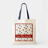 God Bless America Patriotic Stars Pattern Tote Bag