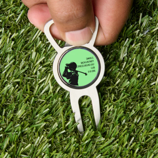 Black golfer Golfing Trip Bachelor Party minimal  Divot Tool