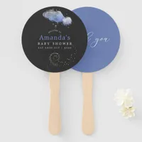 Watercolor Stars Night Sky Baby Shower Hand Fan