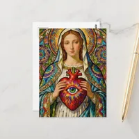 Sacred Heart Of Mary Protection From Evil Postcard