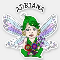 Personalized Whimsical Fairy Name      Sticker