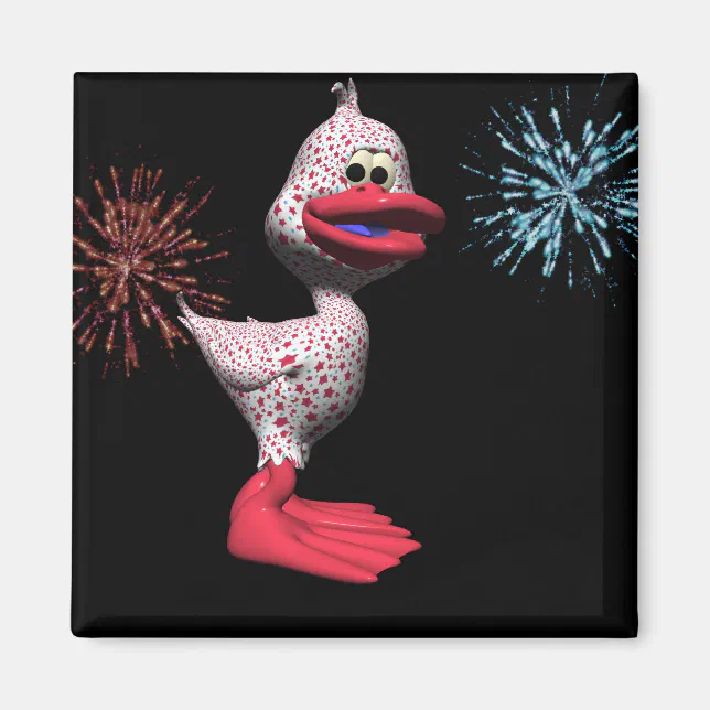 Cute Star Spangled Patriotic Duck Magnet