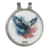 *~* American Flag Bald Eagle USA Initials AP16 Golf Hat Clip