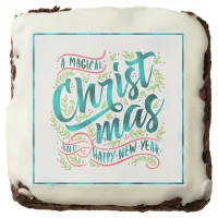 Magical Christmas Typography Teal ID441 Chocolate Brownie