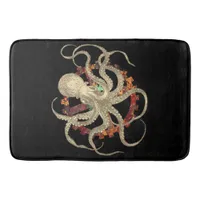 Steampunk Octopus & Rusty Clockwork Gear  Bath Mat