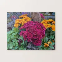 A Colorful Riot of Autumn Chrysanthemum Flowers Jigsaw Puzzle