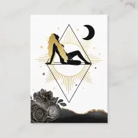 *~* Rose Goddess Black Gold Yoga Moon Triangle Business Card