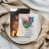 Northern Lights Aurora Borealis Elegant Wedding Vellum Invitations