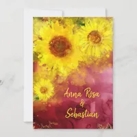 *~* Burgundy  Rustic Sunflower Country Wedding Invitation