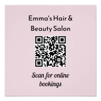 Business QR Code Promotional Custom Beauty Salon Poster