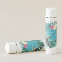 Watercolor Tropical Wedding Favor Teal ID577 Lip Balm