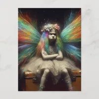 Blond Fairy With An Attitude on Vintage Suitcase Postcard