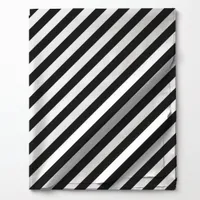 Black Diagonal Stripes Pattern Fabric