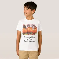 Thanksgiving is the Cat's Meow Kids T-Shirt