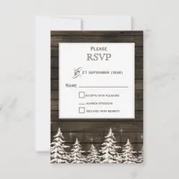 Barn wood Rustic Pine trees, winter standard rsvp