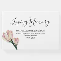 Watercolor Flowers Memorial Funeral Remembrance Guest Book