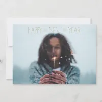 EDITABLE Sparkly Gold Happy New Year Card