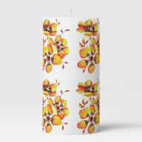 Sophisticated Luxurious Floral Pattern Pillar Candle