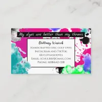 Pink and Black Paint Business Business Card