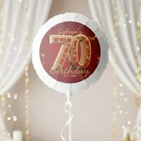 Shiny Luxury Gold Ruby Red Diamond 70th Birthday Balloon