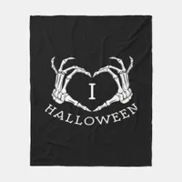 Halloween! Classic - Skeleton Hands Heart Fleece Blanket