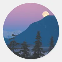 Nightfall in Alaska Classic Round Sticker