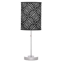 Black and White Tribal Stripes  Table Lamp