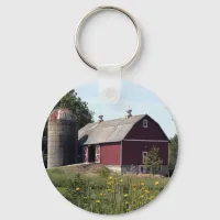 Red Barn and Silo Keychain