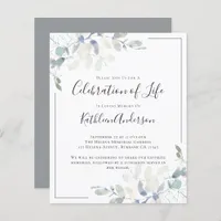 Budget Eucalyptus Celebration of Life Invitation