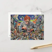 Run Fast The Denist is Coming A Surreal AI Collage Postcard