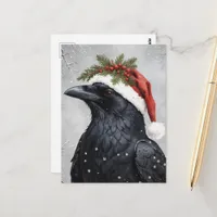 Christmas Raven Postcard