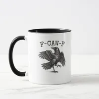 F-Caw-F Crow Pun Funny Bird Cawing Grunge Retro Cl Mug