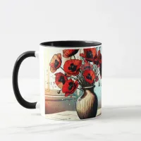 Pretty Vase of Red Poppies Mug