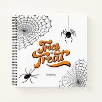 Trick or Treat Typography w/Spiders ID680 Notebook