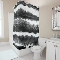 Black and White Abstract Modern Illusion Art Shower Curtain